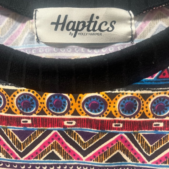 NEW Haptics BLACK RIB RAGLAN AZTEC BABYDOLL LONG SLEEVE TOP SIZE S, M, L - Picture 5 of 8